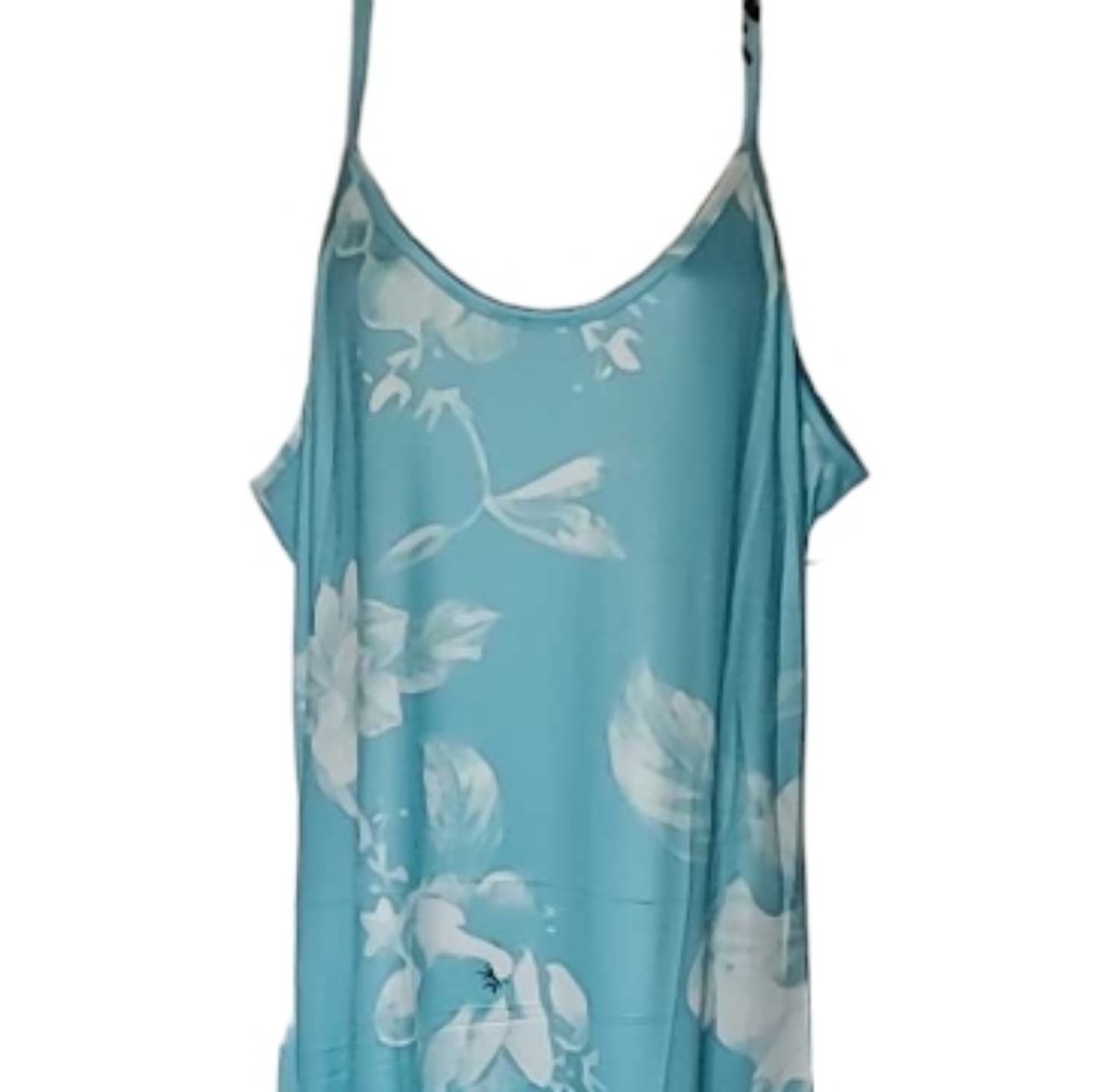 Blue White & Black Sleeveless Floral Maxi Dress Plus Size 2XL NWOT - Picture 3 of 6